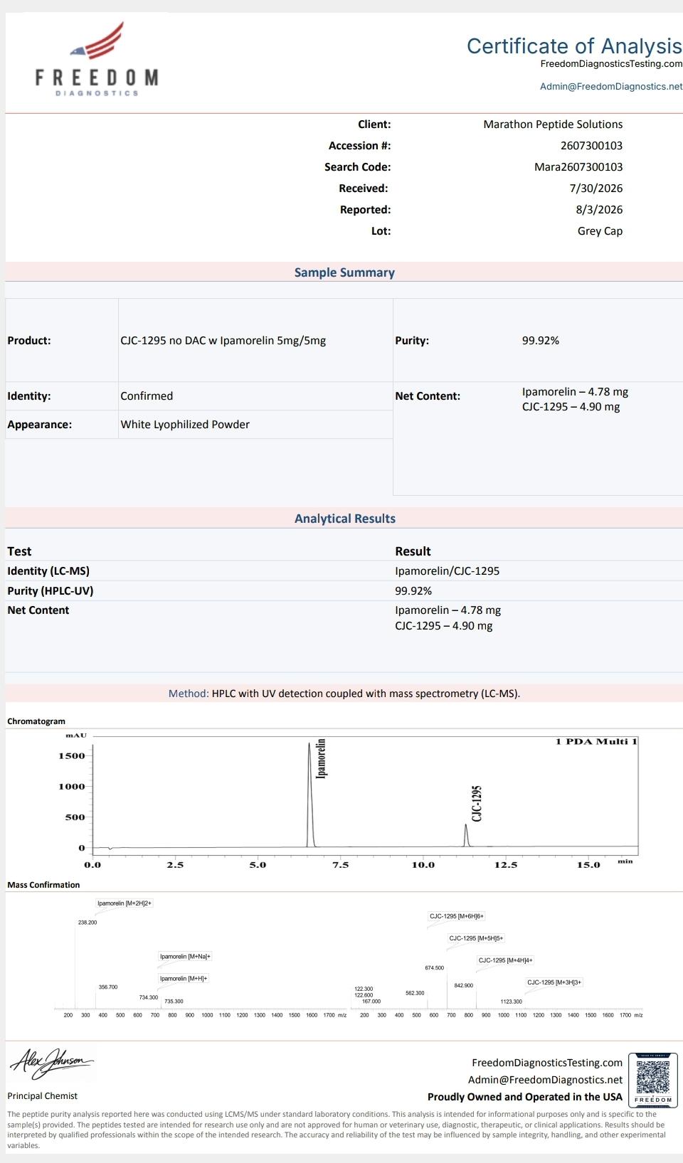 CJC w/o DAC + IPA research compound vial, photo 2 of 2